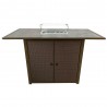 AZ Patio Heaters Rectangular Bar Height Tile Top Fire Pit with Wind Screen - Front Angle