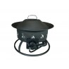 AZ Patio Round Portable Camp Fire Pit in Black - Front Angle