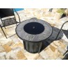 AZ Patio Heaters Faux Wood Tile Top Fire Pit - Lifestyle