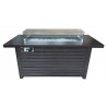 AZ Patio Heaters Outdoor Rectangle Fire Pit in Hammered Bronze - Front Angle