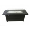 AZ Patio Heaters Outdoor Rectangle Fire Pit in Black Mocha with Wind Screen - Front Angle