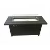 AZ Patio Heaters Outdoor Rectangle Fire Pit in Black Mocha with Wind Screen - Front Angle - AZ Patio Heaters Outdoor Rectangle Fire Pit in Black Mocha with Wind Screen - Front Angle
