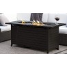 AZ Patio Heaters Outdoor Rectangle Fire Pit in Black Mocha with Wind Screen - Lifestyle