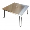 AZ Patio Heaters Heat Warden Fire Pit Heat Deflector in Stainless Steel - Front Side Angle