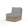 Havana Armless Club in Canvas Granite w/ Self Welt - Front Side Angle - Havana Armless Club in Canvas Granite w/ Self Welt - Front Side Angle