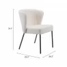 Aimee Dining Chair in Cream- seat dimension - Aimee Dining Chair in Cream- seat dimension