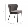 Aimee Dining Chair in Gray- seat dimension - Aimee Dining Chair in Gray- seat dimension