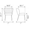 Aimee Dining Chair in Gray- dimension