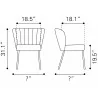 Aimee Dining Chair in Gray- dimension - Aimee Dining Chair in Gray- dimension