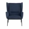 Sunpan Kasen Lounge Chair Belfast Heather Navy - Front Angle - Sunpan Kasen Lounge Chair Belfast Heather Navy - Front Angle