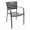 Aluminum Arm Chair W/ Groove Cut Out - Bronze - Aluminum Arm Chair W/ Groove Cut Out - Bronze