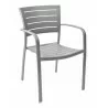 Aluminum Arm Chair W/ Groove Cut Out - Warm Gray - Aluminum Arm Chair W/ Groove Cut Out - Warm Gray