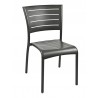 Aluminum Side Chair W/ Groove Cut Out - Bronze