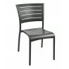 Aluminum Side Chair W/ Groove Cut Out - Bronze - Aluminum Side Chair W/ Groove Cut Out - Bronze