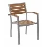 Aluminum Arm Chair W/ Groove Cut Out - Silver Polar - Aluminum Arm Chair W/ Groove Cut Out - Silver Polar