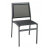Powder Coating Aluminum Side Chair W/ Textile Back and Seat - AL-5724S - Anthracite and Black