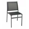 Powder Coating Aluminum Side Chair W/ Textile Back and Seat - AL-5724S - Anthracite and Black - Powder Coating Aluminum Side Chair W/ Textile Back and Seat - AL-5724S - Anthracite and Black