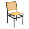 Aluminum Side Chair W/ Textile Back and Seat - Black and Mango