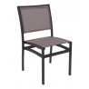 Aluminum Side Chair W/ Textile Back and Seat - Blakc and Mocha