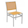 Aluminum Side Chair W/ Textile Back and Seat - Silver and Citrus