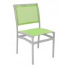 Aluminum Side Chair W/ Textile Back and Seat - Silver and Key Lime
