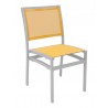 Aluminum Side Chair W/ Textile Back and Seat - Silver and Citrus