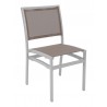 Aluminum Side Chair W/ Textile Back and Seat - Silvewr and Mocha