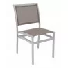 Aluminum Side Chair W/ Textile Back and Seat - Silvewr and Mocha - Aluminum Side Chair W/ Textile Back and Seat - Silvewr and Mocha