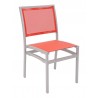 Aluminum Side Chair W/ Textile Back and Seat - Silver and Red