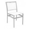 Aluminum Side Chair W/ Textile Back and Seat - Silver and White