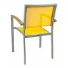 Aluminum Arm Chair W/ Textile Back and Seat - Silver and Mango Black - Aluminum Arm Chair W/ Textile Back and Seat - Silver and Mango Black