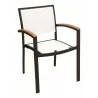 Aluminum Arm Chair W/ Textile Back and Seat - Black and White - Aluminum Arm Chair W/ Textile Back and Seat - Black and White