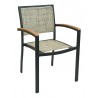 Aluminum Arm Chair W/ Textile Back and Seat - Black and Light Basket