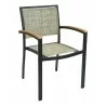 Aluminum Arm Chair W/ Textile Back and Seat - Black and Light Basket - Aluminum Arm Chair W/ Textile Back and Seat - Black and Light Basket