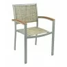 Aluminum Arm Chair W/ Textile Back and Seat - Silver and Light basket - Aluminum Arm Chair W/ Textile Back and Seat - Silver and Light basket