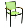 Aluminum Arm Chair W/ Textile Back and Seat - Black and Key Lime