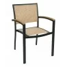 Aluminum Arm Chair W/ Textile Back and Seat - Light Brown - Aluminum Arm Chair W/ Textile Back and Seat - Light Brown