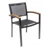 Aluminum Arm Chair W/ Textile Back and Seat - Black and Dark Dark Basket
