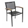 Aluminum Arm Chair W/ Textile Back and Seat - Black and Dark Dark Basket - Aluminum Arm Chair W/ Textile Back and Seat - Black and Dark Dark Basket