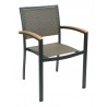 Aluminum Arm Chair W/ Textile Back and Seat - Black and Gray