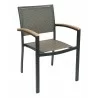 Aluminum Arm Chair W/ Textile Back and Seat - Black and Gray - Aluminum Arm Chair W/ Textile Back and Seat - Black and Gray