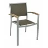Aluminum Arm Chair W/ Textile Back and Seat - Silver and Dark Basket - Aluminum Arm Chair W/ Textile Back and Seat - Silver and Dark Basket