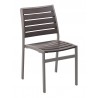 Powder Coating Aluminum Side Chair W/ Textile Back and Seat - Reinforced Gray Teak