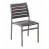 Powder Coating Aluminum Side Chair W/ Textile Back and Seat - Reinforced Gray Teak - Powder Coating Aluminum Side Chair W/ Textile Back and Seat - Reinforced Gray Teak