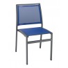 Powder Coating Aluminum Side Chair W/ Textile Back and Seat - AL-5724S - Anthracite and Blue