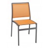 Powder Coating Aluminum Side Chair W/ Textile Back and Seat - AL-5724S - Anthracite and Citrus