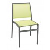 Powder Coating Aluminum Side Chair W/ Textile Back and Seat - AL-5724S - Anthracite and Keylime