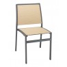 Powder Coating Aluminum Side Chair W/ Textile Back and Seat - AL-5724S - Anthracite Light Basket