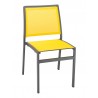 Powder Coating Aluminum Side Chair W/ Textile Back and Seat - AL-5724S - Anthracite Mango