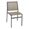 Powder Coating Aluminum Side Chair W/ Textile Back and Seat - AL-5724S - Anthracite Mocha